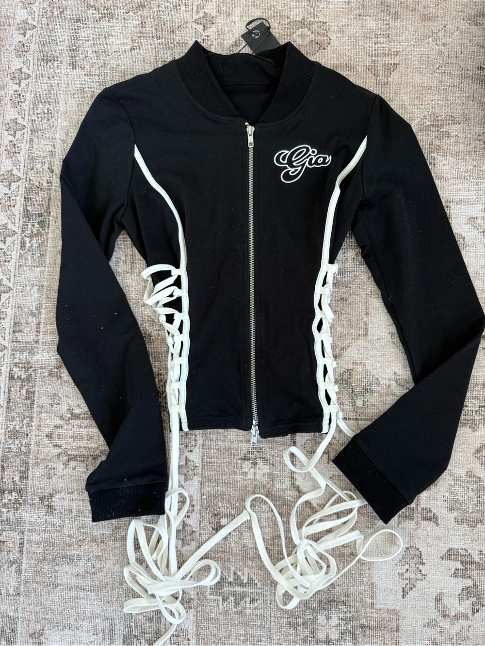 IAMGIA black tie zip up jacket